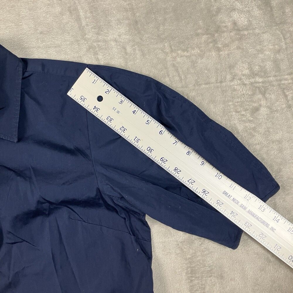 J Crew Tall Embroidered Shirt Dress Womens Blue Cotton Poplin Preppy Coastal - Picture 10 of 14